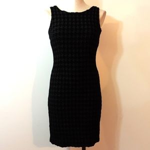 Black Houndstooth "Albert Nipon" Wiggle Sheath dress